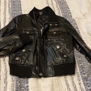 Luxirie by LRG leather bomber jacket